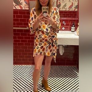 Zara fall color wrap dress